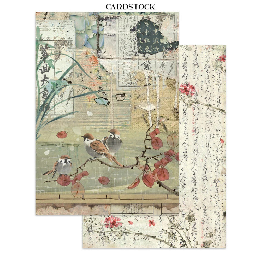 Stamperia Junk Journal Focus Points A5 Pad, Backgrounds & Cut-Outs - Oriental Garden
