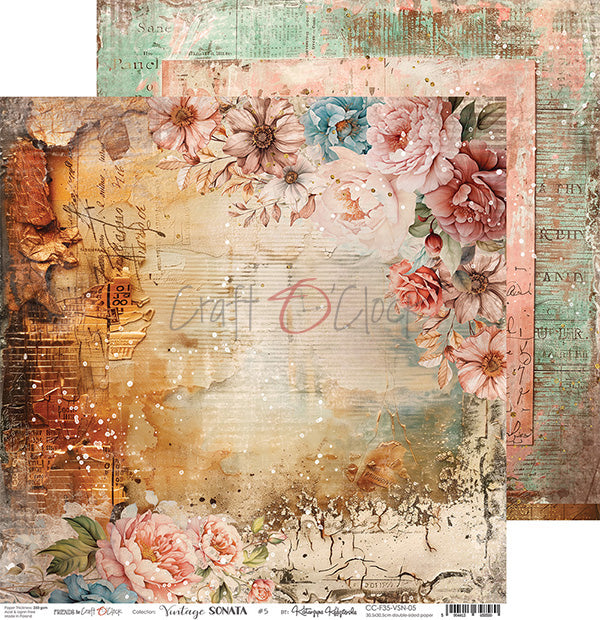Craft O Clock - Vintage Sonata - 12 x 12 Paper Pack - 6 pages