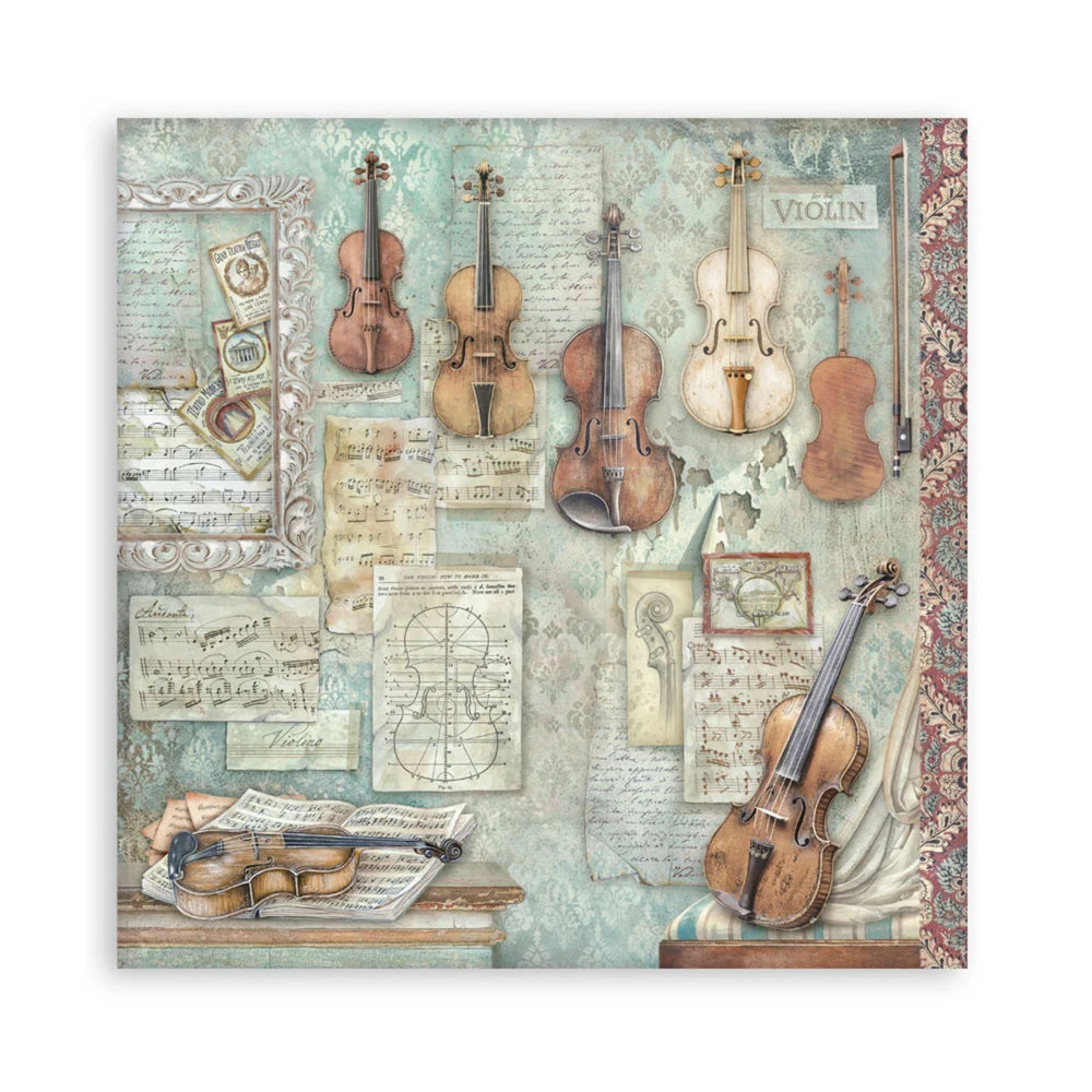 Stamperia Scrapbooking Printed Pad 8" x 8" 22/pkg Single-Sided - Symphony
