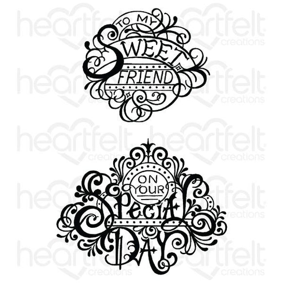 Fancy Special Day Cling Stamp Set And Die COMBO
