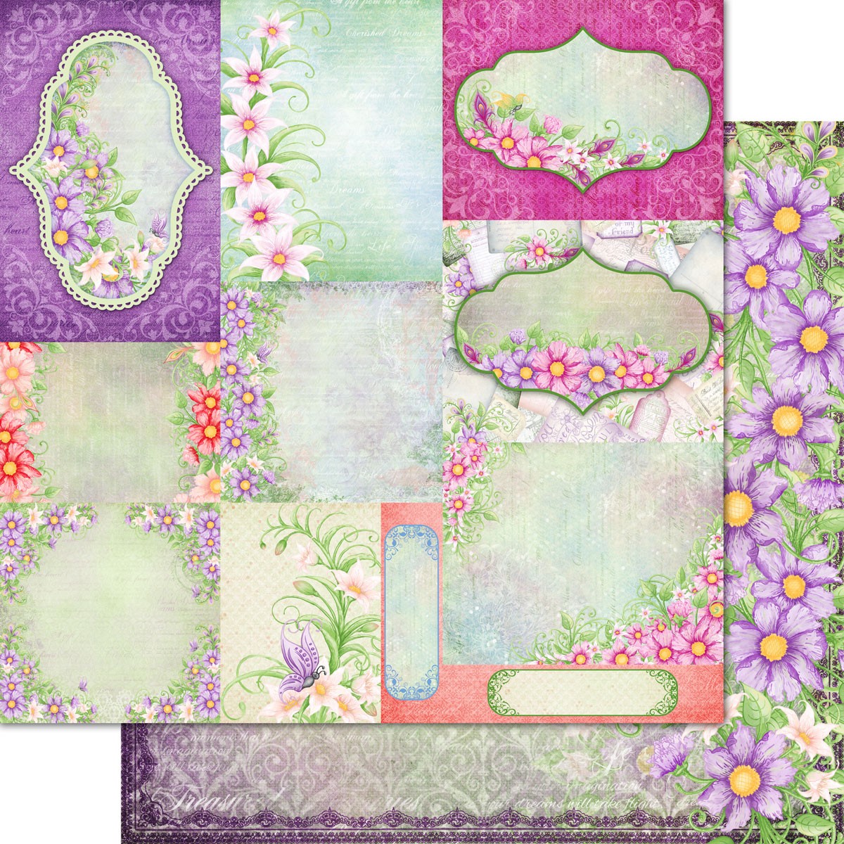 Feathery Florals Paper Collection