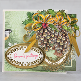 Festive Pine Cones Cling Stamp Set and Die COMBO