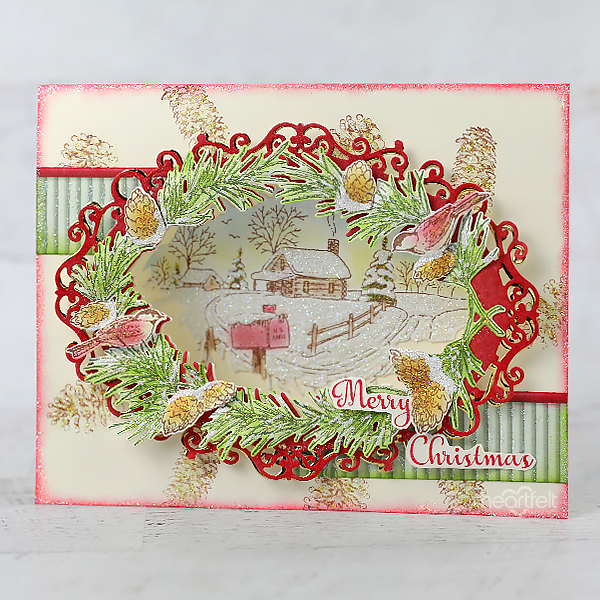 Snowy Pines Cabin Cling Stamp Set and Die COMBO