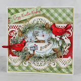 Snowy Pines Cabin Cling Stamp Set and Die COMBO