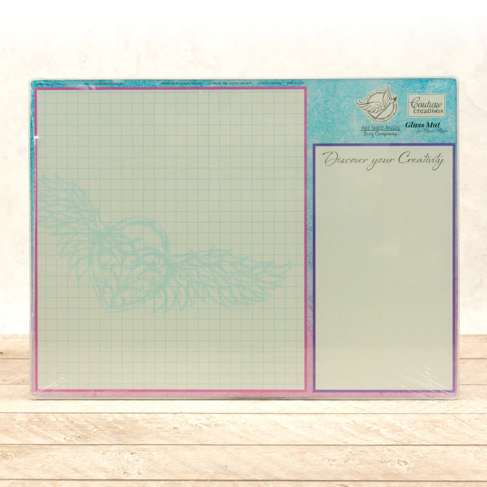Glass Mat for Mixed Media - 395 x 298mm (15.5 x 11.7in) - palette and working area