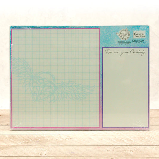 Glass Mat for Mixed Media - 395 x 298mm (15.5 x 11.7in) - palette and working area