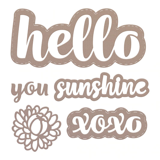 Cutting Die - Homely Florals - Hello Sentiment Set (7pc)