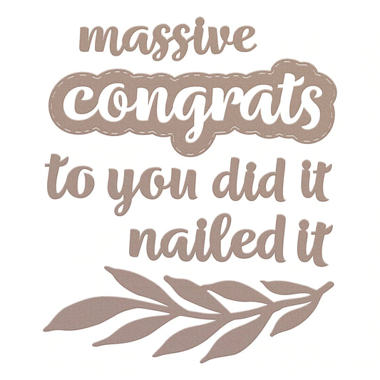 Cutting Die - Homely Florals - Congrats Sentiment Set (10pc)