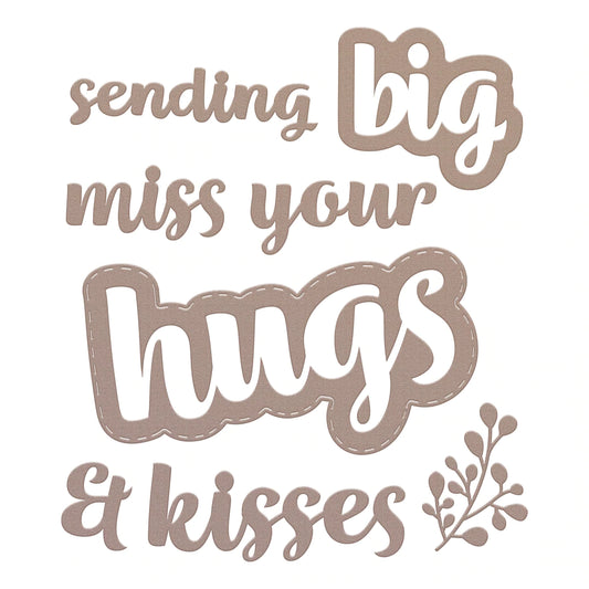 Cutting Die - Homely Florals - Hugs Sentiment Set (8pc)