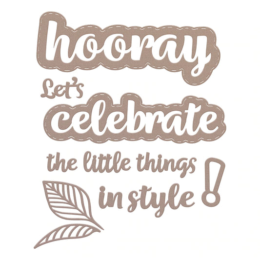 Cutting Die - Homely Florals - Celebrate Sentiment Set (7pc)