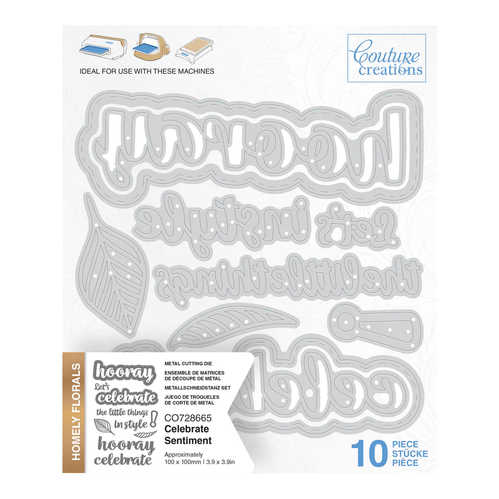Cutting Die - Homely Florals - Celebrate Sentiment Set (7pc)