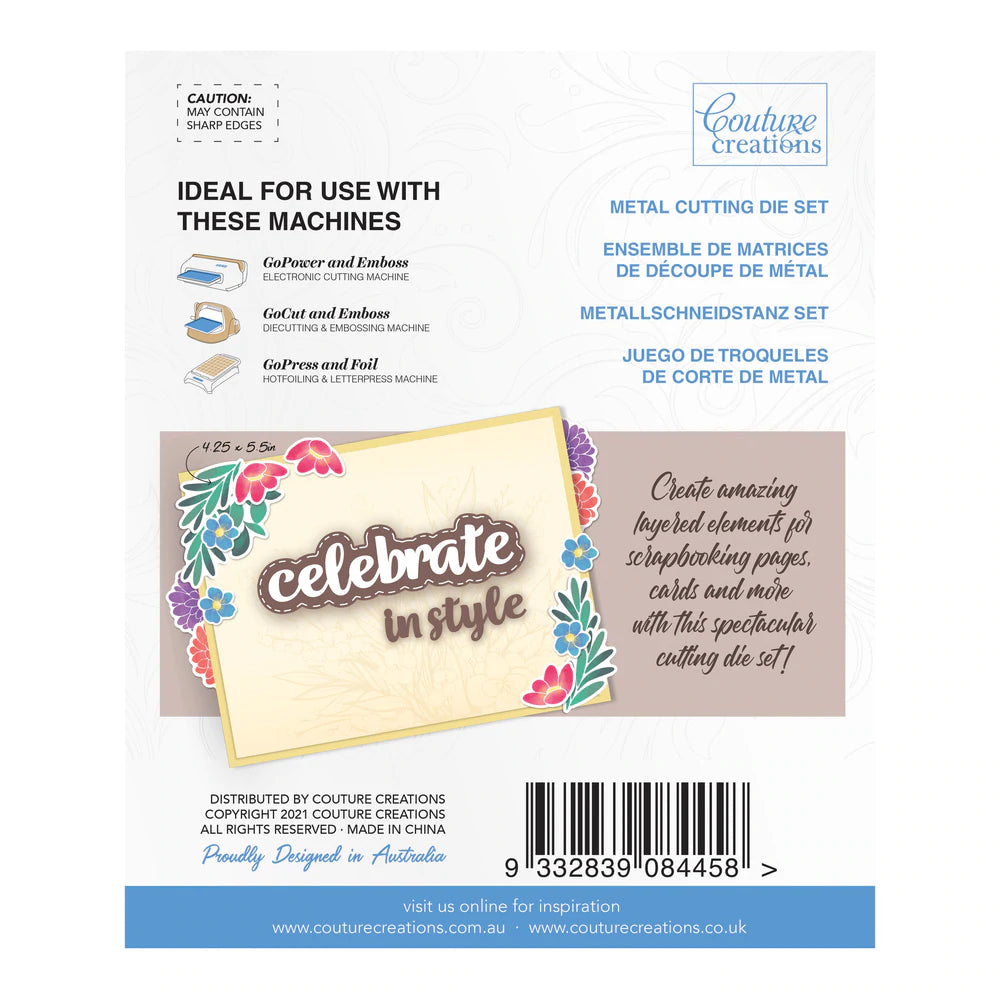 Cutting Die - Homely Florals - Celebrate Sentiment Set (7pc)