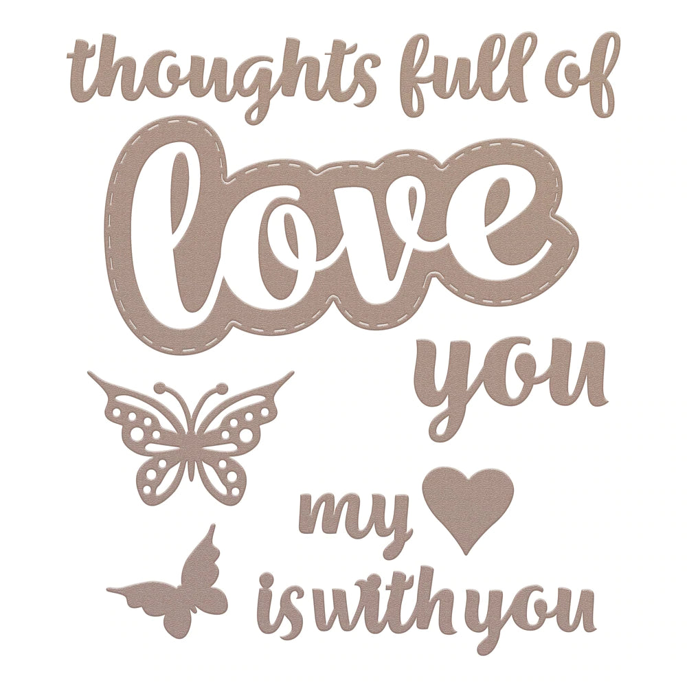 Cutting Die - Homely Florals - Love Sentiment Set (7pc)