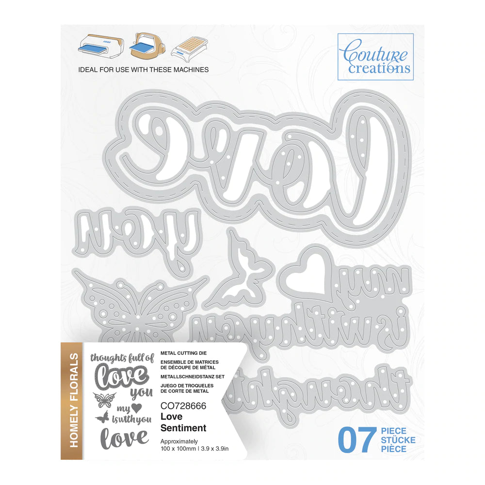 Cutting Die - Homely Florals - Love Sentiment Set (7pc)