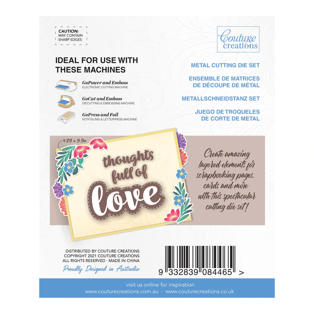 Cutting Die - Homely Florals - Love Sentiment Set (7pc)