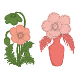 Wild Poppy Bouquet Cling Stamp Set And DIe COMBO