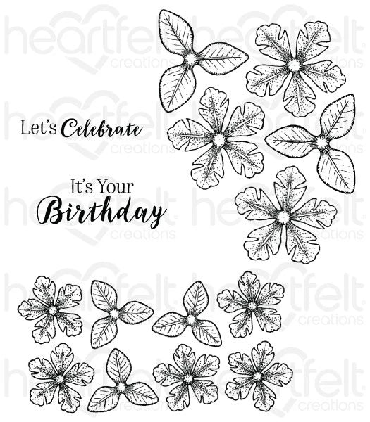 Small Classic Petunia Cling Stamp Set
