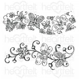 Butterfly Dreams Border Cling Stamp Set and Die COMBO