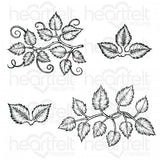 Leafy Accents Cling Stamp Set, Die and Mold COMBO