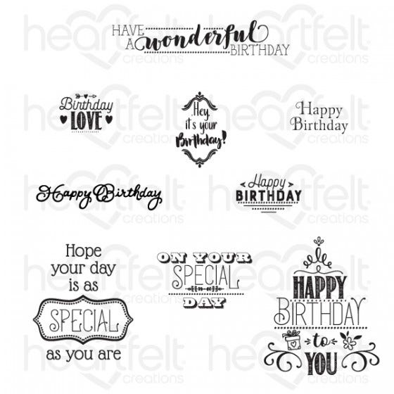 Special Birthday Sentiments Cling Stamp Set