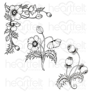 Wild Poppy Accents Cling Stamp Set and Die COMBO