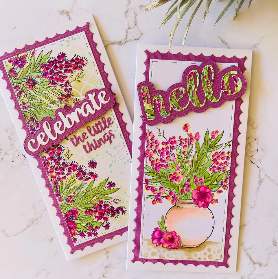 Cutting Die - Homely Florals - Celebrate Sentiment Set (7pc)
