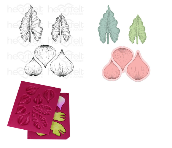 Calla Lily Cling Stamp Set, Die and Mold COMBO
