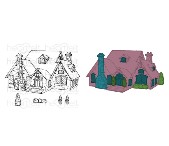 Countryside Cottage Cling Stamp Set And Die COMBO