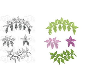 Cascading Wisteria Cling Stamp Set and Die COMBO