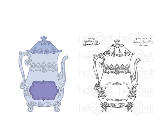 Special Teapot Cling Stamp Set and Die COMBO