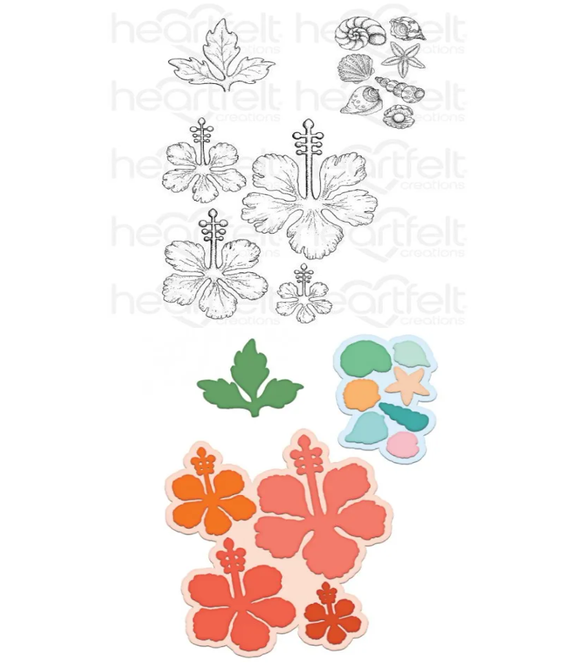 Tropical Hibiscus Stamp And Die COMBO (Under the Sea Collection)