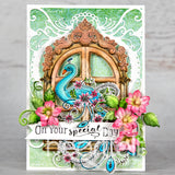 Ornate Peacock Cling Stamp Set and Die COMBO