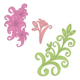 Garden Lily Spray & Fillers Cling Stamp Set And Die COMBO