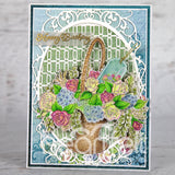 Basket Florals Cling Stamp Set And Die COMBO