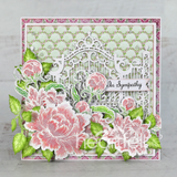 Peony Bud and Blossom Cling Stamp Set And Die COMBO